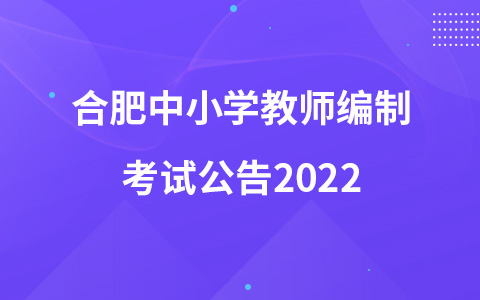 合肥中小学教师编制考试公告2022