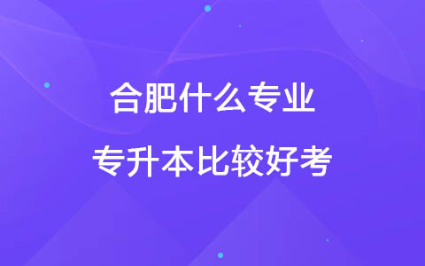 合肥什么专业专升本比较好考