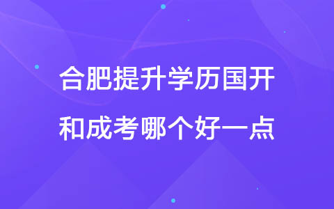 合肥提升学历国开和成考哪个好一点