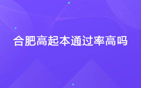 合肥高起本通过率高吗