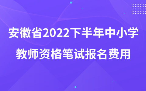 安徽省2022下半年中小学教师资格笔试报名费用