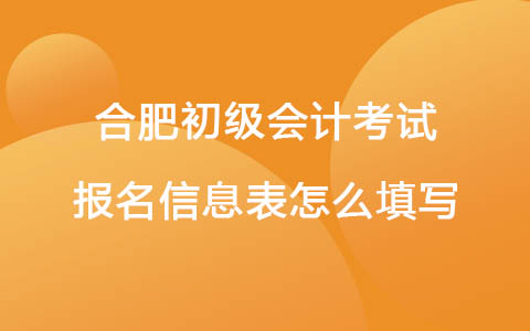 合肥初级会计考试报名信息表怎么填写