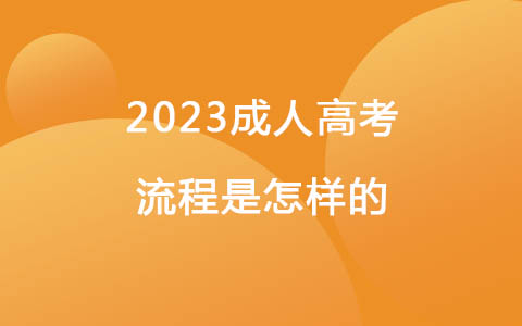 2023成人高考流程是怎样的