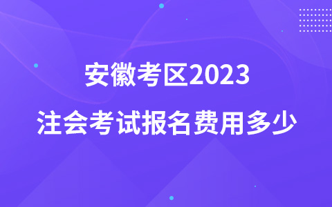 安徽考区2023注会考试报名费用多少