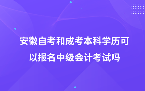 安徽自考和成考本科学历可以报名中级会计考试吗