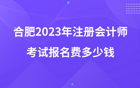 合肥2023年注册会计师考试报名费多少钱