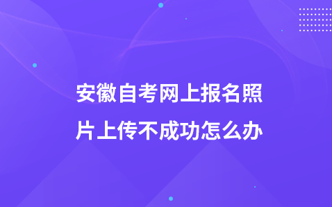 安徽自考网上报名照片上传不成功怎么办