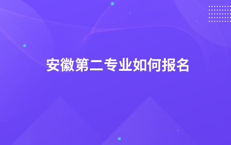 安徽第二专业如何报名