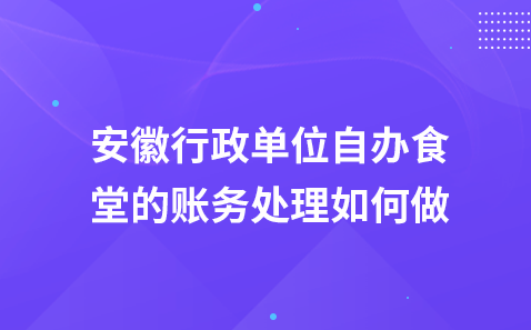 安徽行政单位自办食堂的账务处理如何做